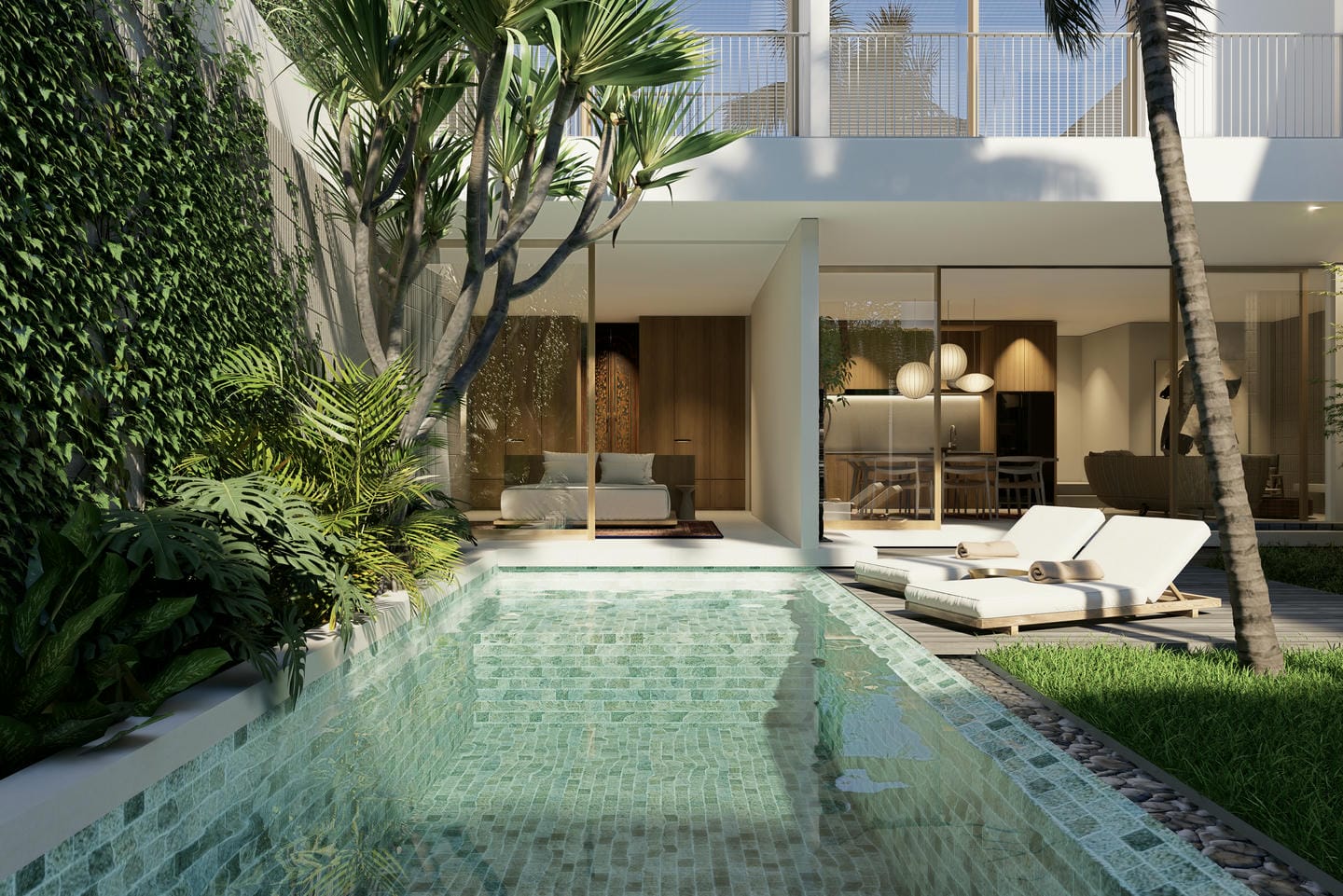 TROPICAL DESIGN 3 BEDROOM VILLA FOR SALE LEASEHOLD IN BERAWA BE-1394 